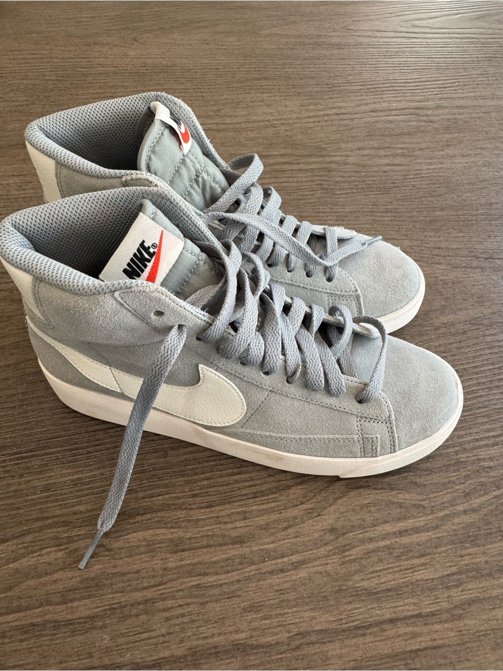 Nike Blazer Women's Grayish/Blue Suede High-Top Sneakers